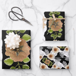 Modern abstract floral art geschenkpapier set