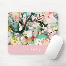 Modern Abstract Floral Botanical Mousepad