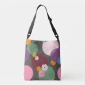 Modern Abstract Floral Circles Tote Bag Tragetaschen Mit Langen Trägern (Rückseite)