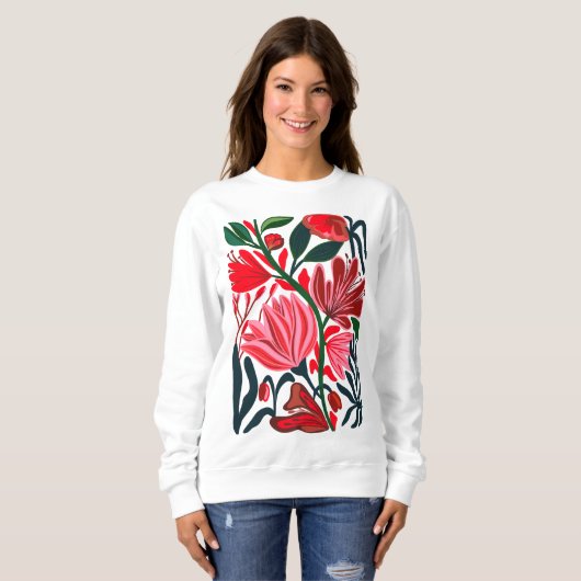 Modern abstract floral colorful women sweatshirt (Vorne ganz)