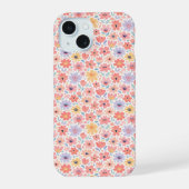 Modern Abstract Floral Pattern iPhone 15 Hülle (Rückseite)