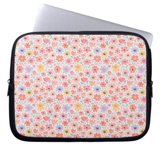 Modern Abstract Floral Pattern Laptopschutzhülle (Vorderseite)