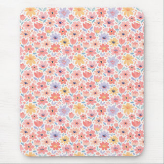 Modern Abstract Floral Pattern Mousepad