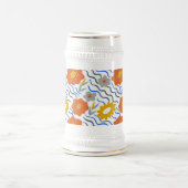 Modern Abstract Flowers Boho Wavy Bierglas (Mittel)
