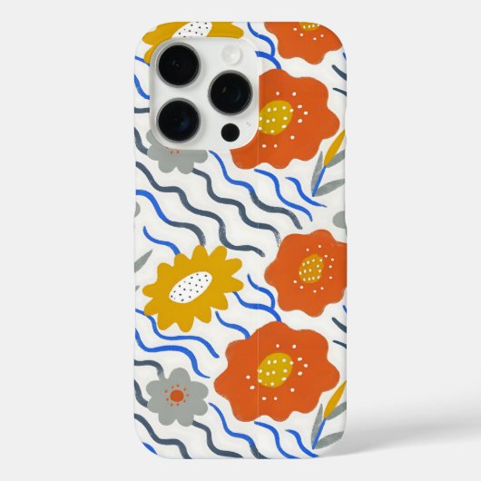 Modern Abstract Flowers Boho Wavy Case-Mate iPhone Hülle (Rückseite)
