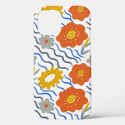 Modern Abstract Flowers Boho Wavy Case-Mate iPhone Hülle (Rückseite)