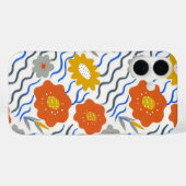 Modern Abstract Flowers Boho Wavy Case-Mate iPhone Hülle (Rückseite (Horizontal))