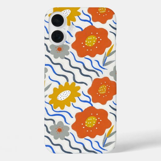 Modern Abstract Flowers Boho Wavy Case-Mate iPhone Hülle (Rückseite)