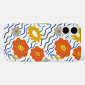 Modern Abstract Flowers Boho Wavy Case-Mate iPhone Hülle (Rückseite (Horizontal))