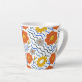 Modern Abstract Flowers Boho Wavy Milchtasse (Rechte Ecke)