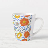 Modern Abstract Flowers Boho Wavy Milchtasse (Rechts)