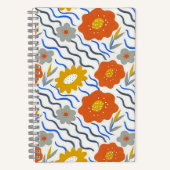 Modern Abstract Flowers Boho Wavy Notizblock (Vorderseite)