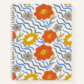 Modern Abstract Flowers Boho Wavy Notizblock (Vorderseite)