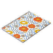 Modern Abstract Flowers Boho Wavy Notizblock (Linke Seite)