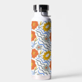 Modern Abstract Flowers Boho Wavy Trinkflasche (Links)