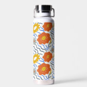 Modern Abstract Flowers Boho Wavy Trinkflasche (Rückseite)