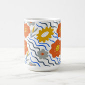 Modern Abstract Flowers Vibrant Wavy Kaffeetasse (Mittel)