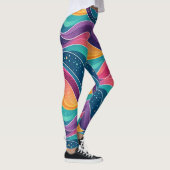 Modern Abstract Fluid Waves Seamless Pattern Leggings (Rechts)