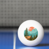 Modern Abstract Forest, Mountains, and Sunrise Tischtennisball (Netto)