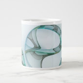 Modern Abstract Fractal Art Blue Turquoise Gray Jumbo-Tasse (Vorderseite)