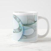 Modern Abstract Fractal Art Blue Turquoise Gray Jumbo-Tasse (Rechts)