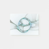 Modern Abstract Fractal Art Blue Turquoise Gray Post-it Klebezettel (Vorderseite)