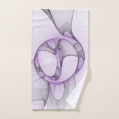 Modern Abstract Fractal Art Lavender Gray Badhandtuch Set (Handtuch)