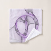 Modern Abstract Fractal Art Lavender Gray Badhandtuch Set (Waschlappen)