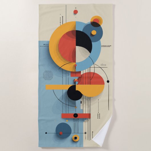 Modern Abstract Geometric Art Composition Strandtuch (Vorderseite)