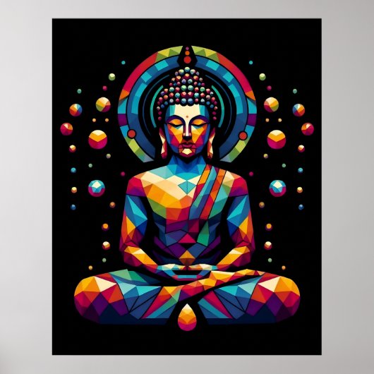 Modern Abstract Geometric Art | Gautama Buddha Poster (Vorne)