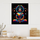 Modern Abstract Geometric Art | Gautama Buddha Poster (Küche)