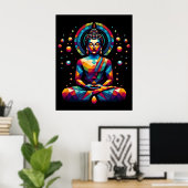 Modern Abstract Geometric Art | Gautama Buddha Poster (Heimbüro)