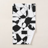 Modern abstract Geometric black and white king Badhandtuch Set (Handtuch)
