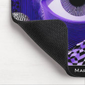 Modern Abstract Geometric Black White Purple Art Mousepad (Ecke)