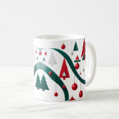 Modern Abstract Geometric Christmas Mug Kaffeetasse (VorderseiteRechts)