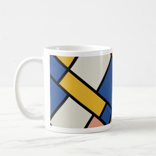 modern abstract geometric color block pattern desi kaffeetasse (Links)