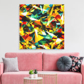 Modern Abstract Geometric Colorful Crystal Glass Leinwanddruck (Insitu (Wohnzimmer))