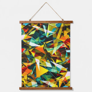 Modern Abstract Geometric Colorful Crystal Glass Wandteppich Mit Holzrahmen