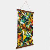 Modern Abstract Geometric Colorful Crystal Glass Wandteppich Mit Holzrahmen (Gewinkelt)
