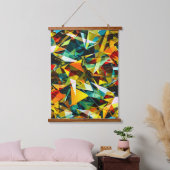 Modern Abstract Geometric Colorful Crystal Glass Wandteppich Mit Holzrahmen (Schlafzimmer)