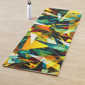 Modern Abstract Geometric Colorful Crystal Glass Yogamatte