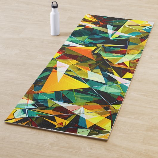 Modern Abstract Geometric Colorful Crystal Glass Yogamatte (Beispiel)