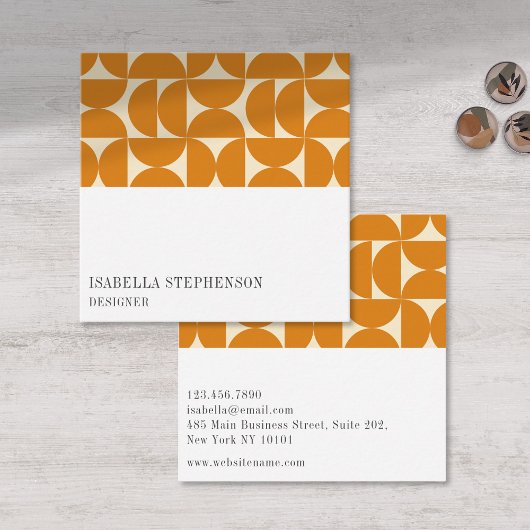 Modern Abstract Geometric Colorful Professional Quadratische Visitenkarte