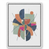 Modern Abstract Geometric Custom-Cut Vinyl Sticker (Vorderseite)