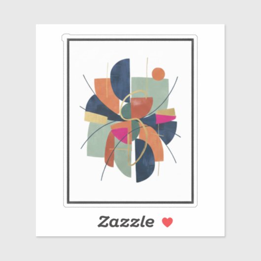 Modern Abstract Geometric Custom-Cut Vinyl Sticker (Blatt)