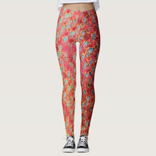 Modern abstract geometric digital pattern 1274 leggings (Vorderseite)