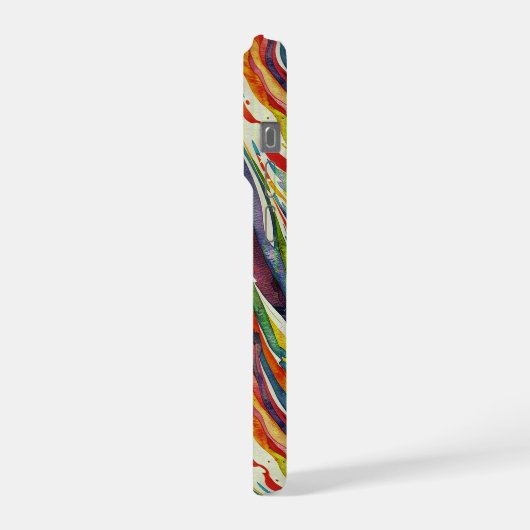 Modern abstract geometric digital pattern 40 iPhone hülle (Linke Seite)