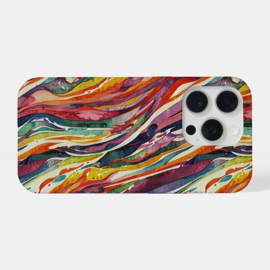 Modern abstract geometric digital pattern 40 iPhone hülle (Rückseite (Horizontal))