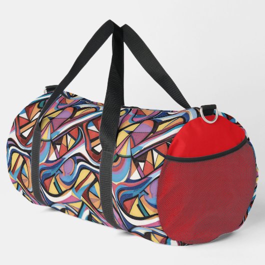 Modern abstract geometric digital pattern 48 duffle bag (Rechte Ecke)