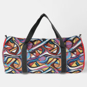Modern abstract geometric digital pattern 48 duffle bag (Rückseite)